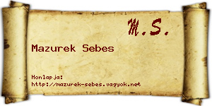 Mazurek Sebes névjegykártya